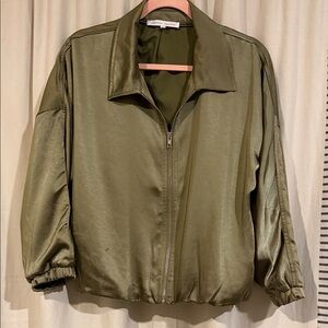 Evereve Olive Green Satin Jacket